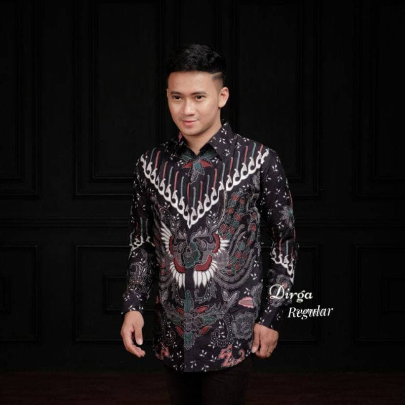 BATIK PRIA SIZE M L XL XXL  BSWART BatiK HRB026 Kenongo Hem Panjang Padi