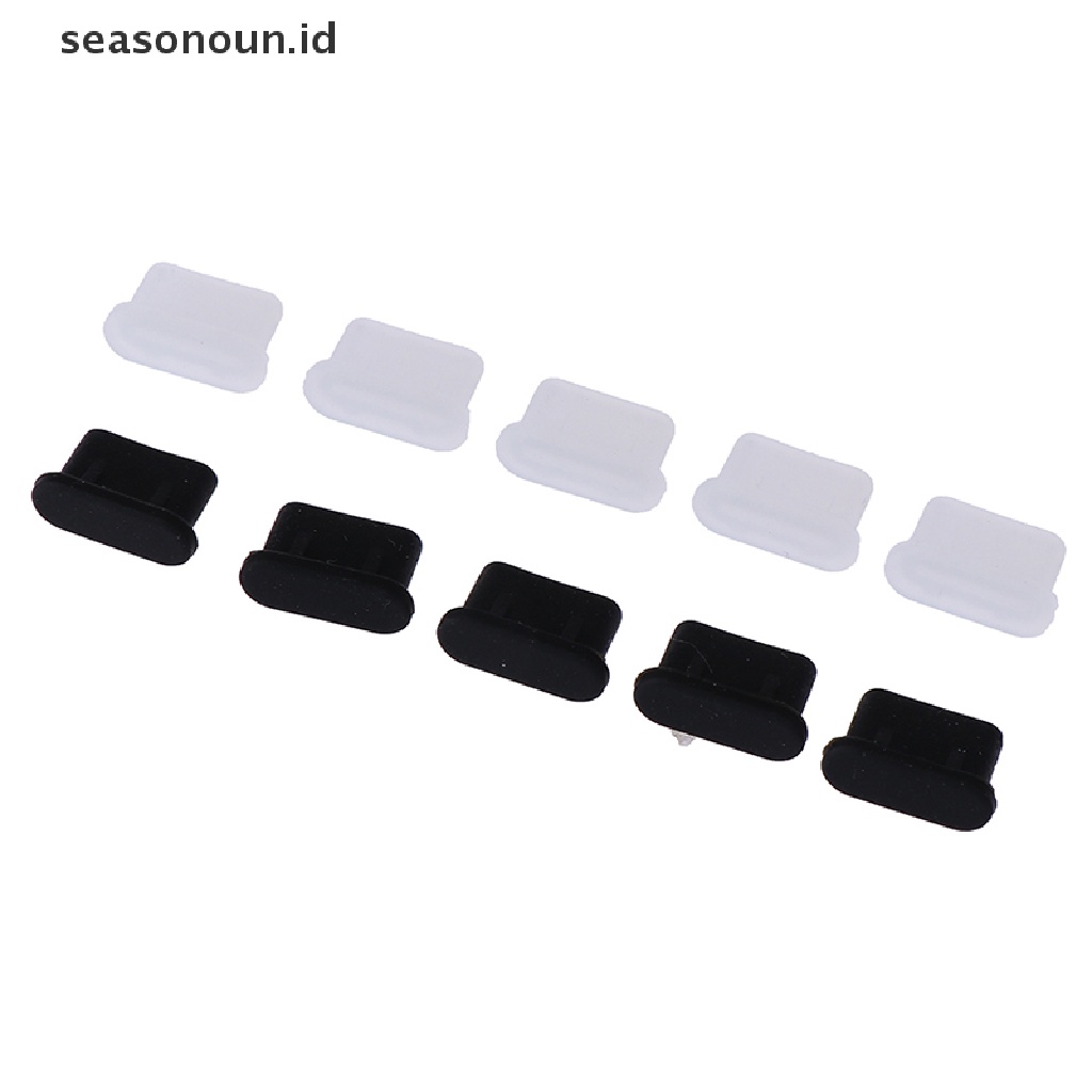 Seasonoun 5pcs USB type-c Penutup anti Debu cap jack charger plug port Colokan anti Debu.