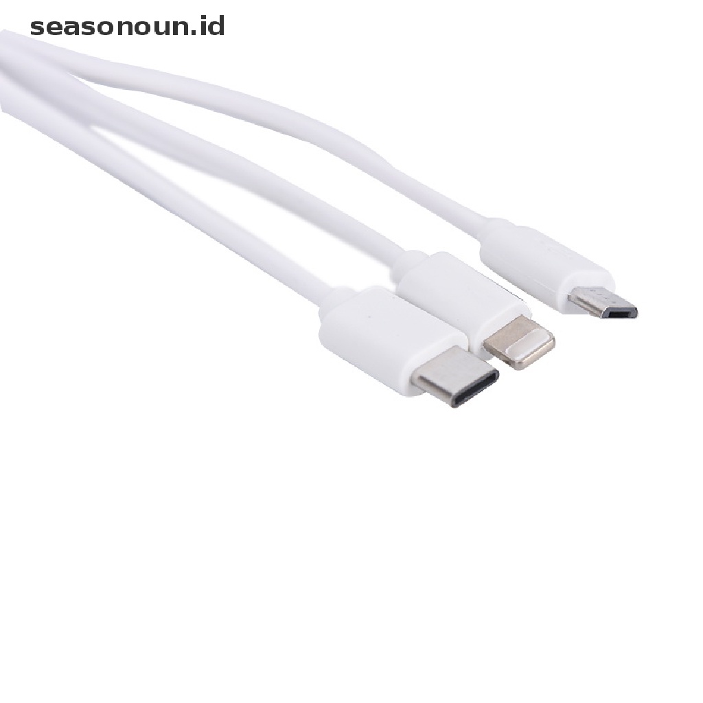 Seasonoun Kabel Cas 3in1 Multi USB Phone Charger Cable Lead Untuk iPhone Android.