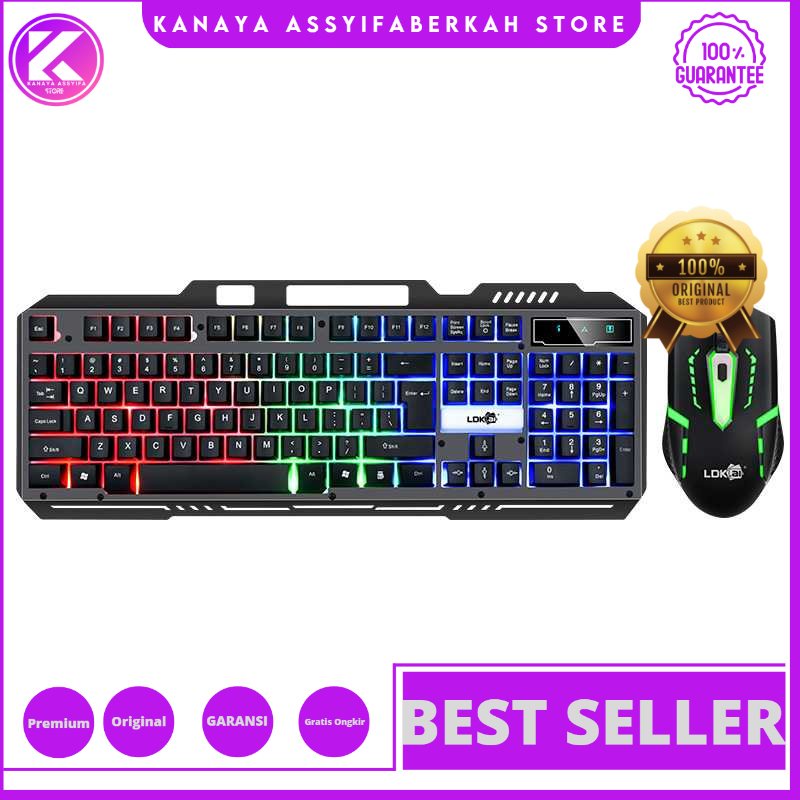 LDKAI Gaming Keyboard LED with Mouse - 828