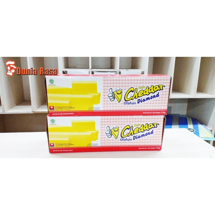 

Keju Cheddar Diamond 2Kg (Gratis MRJELLY Agar-Agar 1 Sacher )