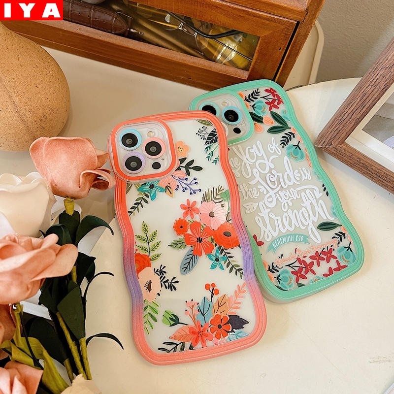 Soft Case Redmi 10C 10A 9A Note 11S 11 Pro Note10 5G Note 10S 9C 9T Note9 Note8 Poco M5S M3 X3 Pro NFC Fasion Bunga Segar Kecil Tanaman Kombinasi Kreatif Halus Sarung