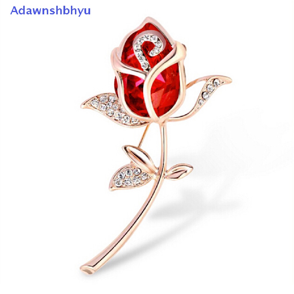 Adhyu Fashion Bros Perhiasan Kristal Berlian Imitasi Mawar Bros Pin Elegent Hadiah Pernikahan ID