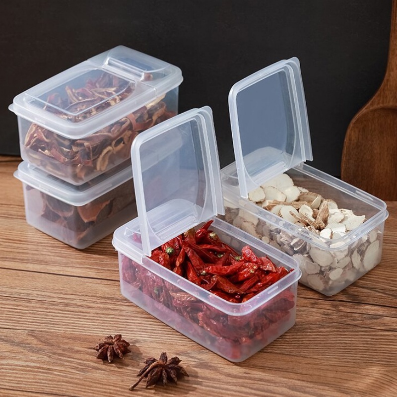 Spice Butter Preserve Case Transparan Storage Sealing Box Stackable Multifungsi Grain Nut Jar Wadah Penyimpanan Makanan Ringan Buah Dampproof Flip Lid Type Aksesoris Penyimpanan Rumah