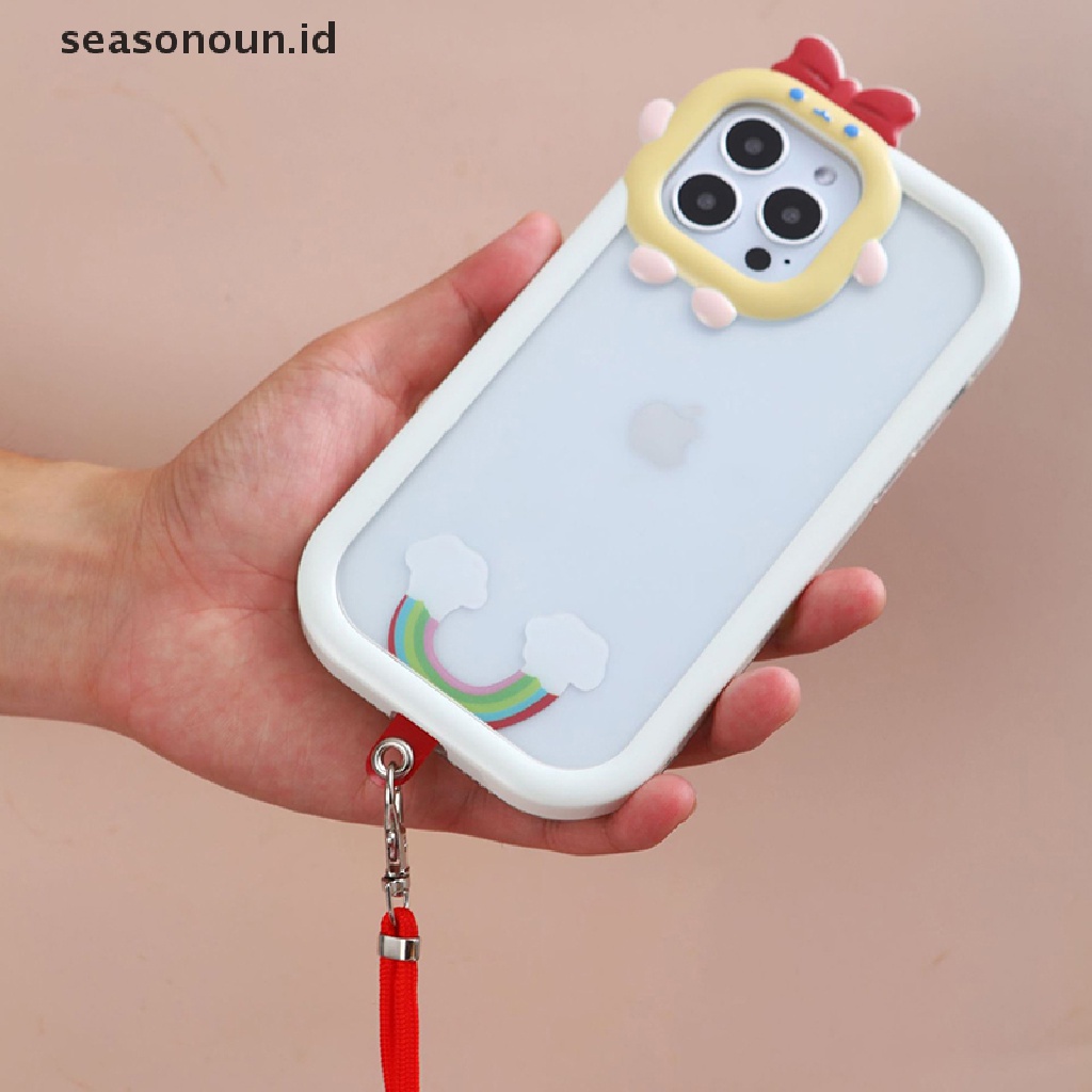 Seasonoun Phone Lanyard Strap Patch Gasket Untuk Ponsel Sling Tether Cloth Card Pengganti Cincin Logam Klip Snap Hang Cord Tabs.