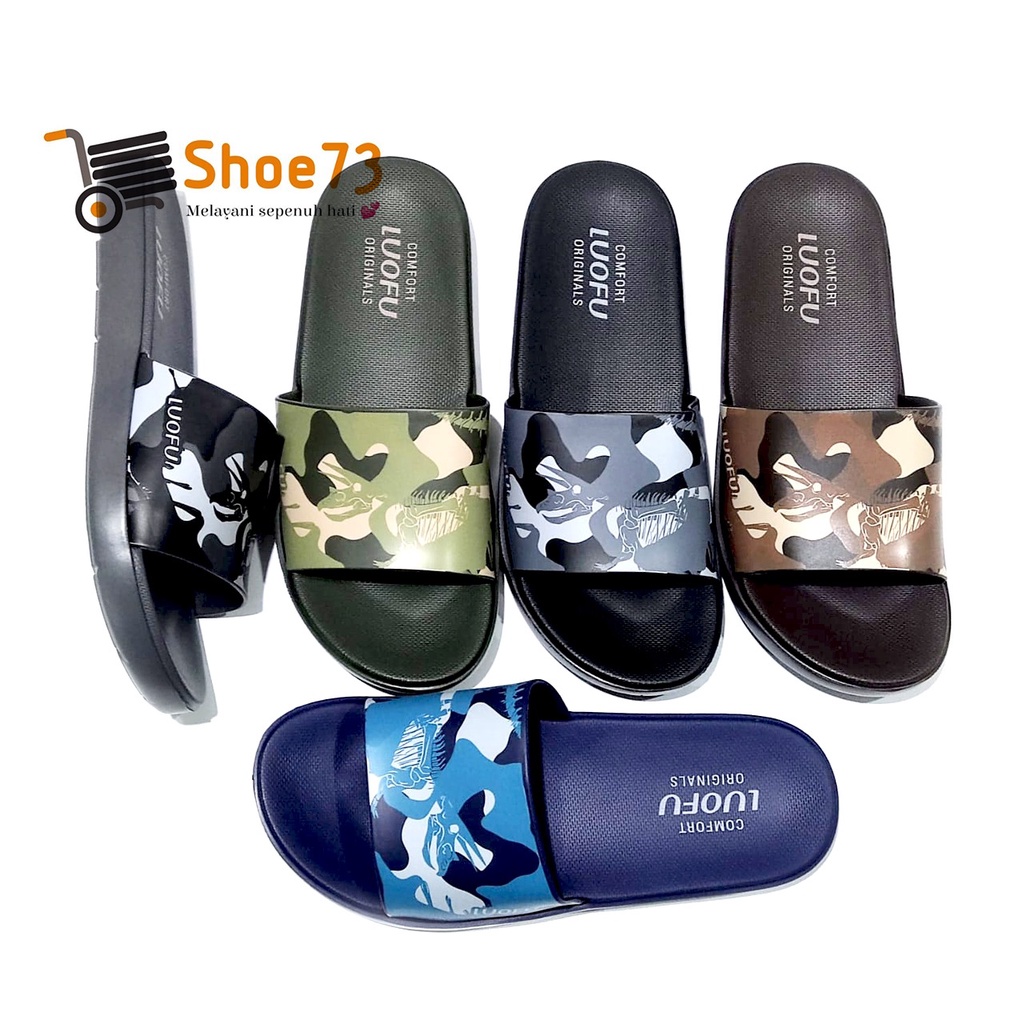 LUOFU E 7172 - B126 SIZE 40-44 ORIGINAL l Sandal Selop jelly pria l Sendal kokop cowok impor