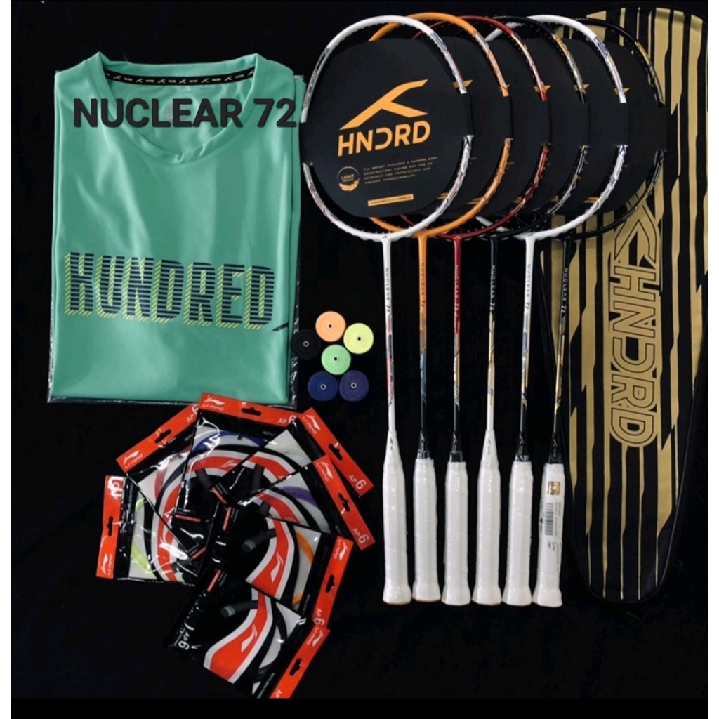 Raket Badminton HUNDRED NUCLEAR 72 62 32lbs HNDRD 100% Original