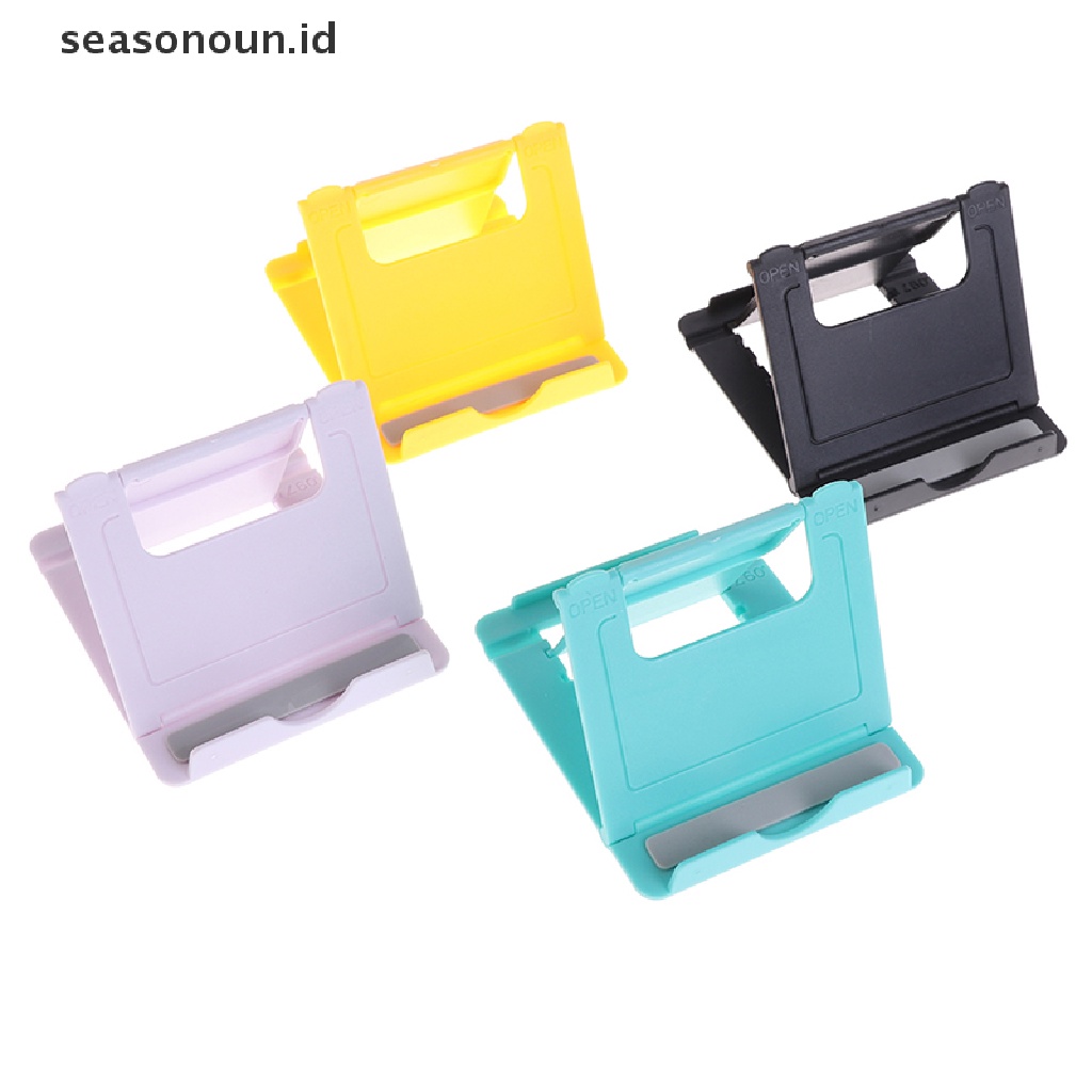 Seasonoun Phone Holder Desk Stand Handphone Tripod Dudukan Telepon Meja Lipat Plastik.