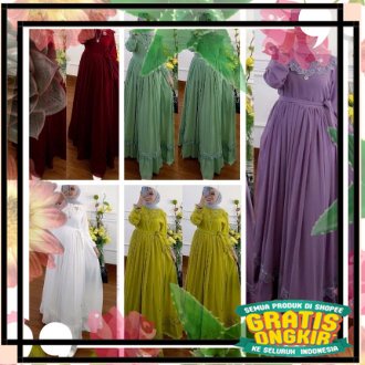 Rauna Maxi / Gamis Wanita Kekinian / Gamis Wanita Terbaru / Maxi Dress Brukat / Dress Kondangan Terb