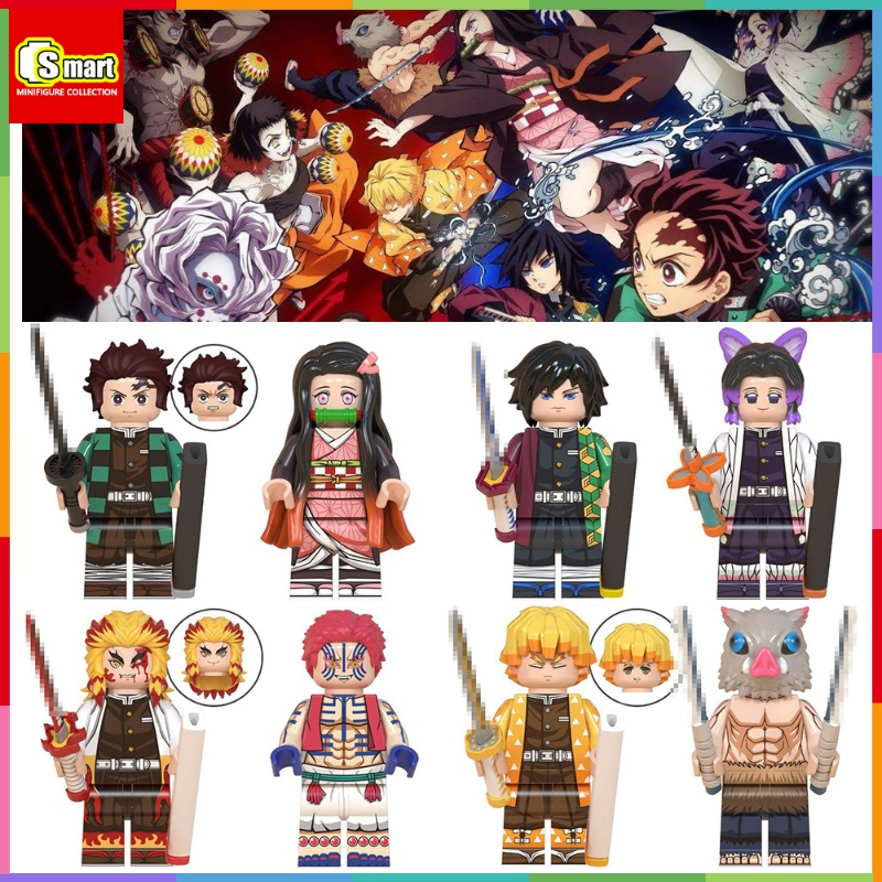 Demon Slayer: Blade Series Kamado Tanjiro Kamado Nezuko Istriku Zenitsu Kohira Inosuke Mini Figure Rakitan Blok Bangunan Mainan