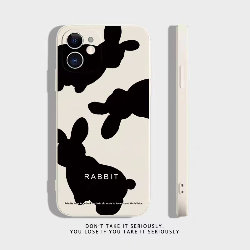 IPHONE Ins Pola Kelinci Cocok Untuk Iphone14 14pro 14plus 13 13pro 13prm iPhone12 7Plus 8Plus Xr XS 13 Pro Max Empat Sudut Casing Ponsel Tahan Guncangan