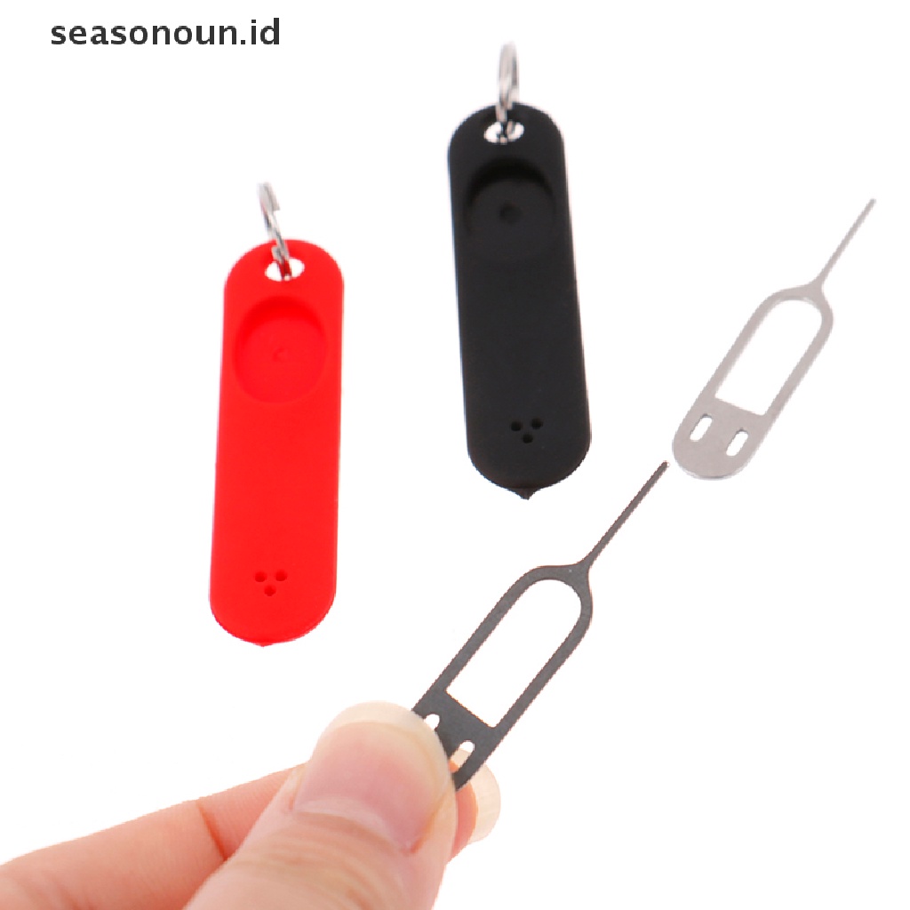 Seasonoun 1PCS Universal Pin Kartu Anti Hilang Sim Card Remover Tray Eject Tool Dengan Penutup.