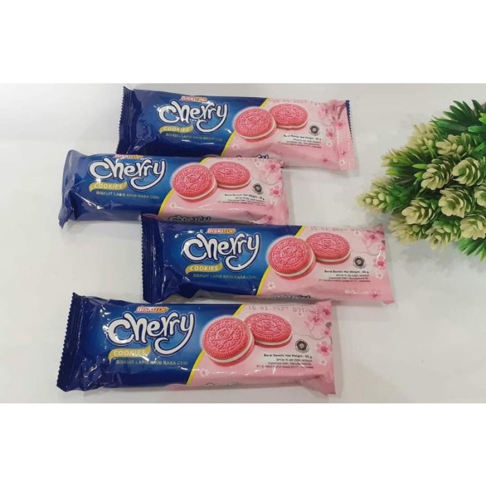 Cherry Cookies Biskitop Oreo 50gr Rasa Ceri Cookies Pink