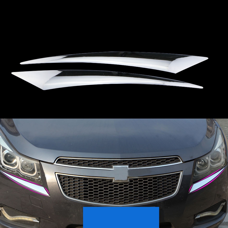 2pcs Chrome Headlight Trim Sticker Penutup Dekorasi Alis Lampu Untuk Chevrolet Cruze Sedan 2009-2015 Aksesoris