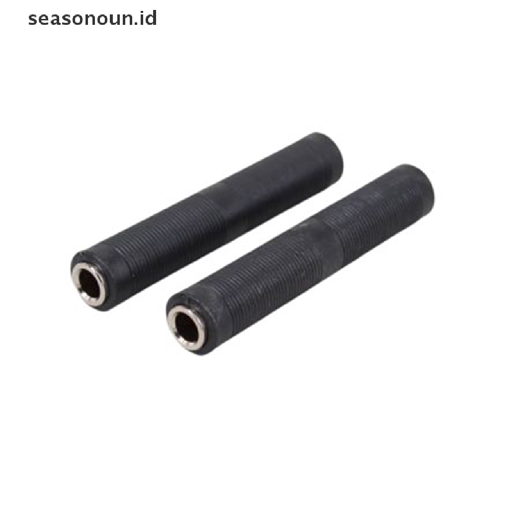 Seasonoun Microphone Audio Cable Extender Connector 6.35mm Audio Stereo Double Head Plug Adapter Cable Joiner Konektor Adaptor Female Ke Female.