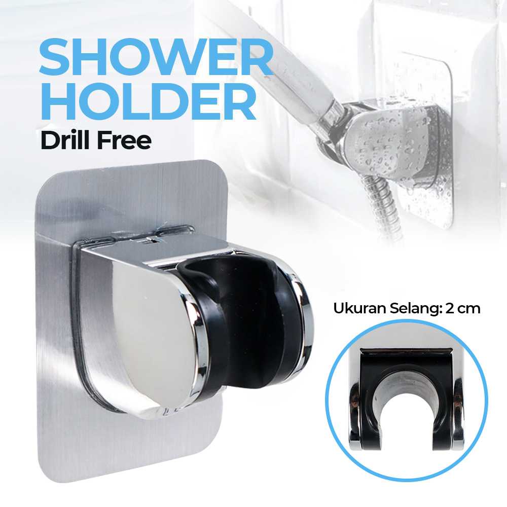 (BISA COD) FTIHSHP BShower Penyangga Kepala Shower Hose Holder Drill Free Selang 1/2 Inch - BR-230