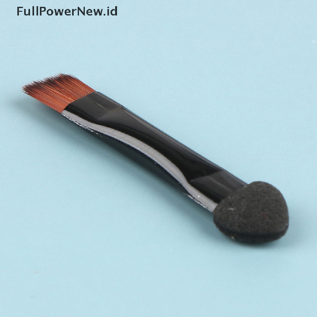 Power 10pcs Sikat Makeup Kepala Ganda Tabung Aluminium Bevel Sikat Alis Sponge Brush ID