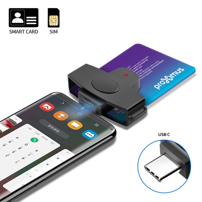 Zzz USB TypeC Smart Card Reader Memory Identity Card Elektronik DNIE Sim Cloner Konektor Adapter Untuk PC Smartphone