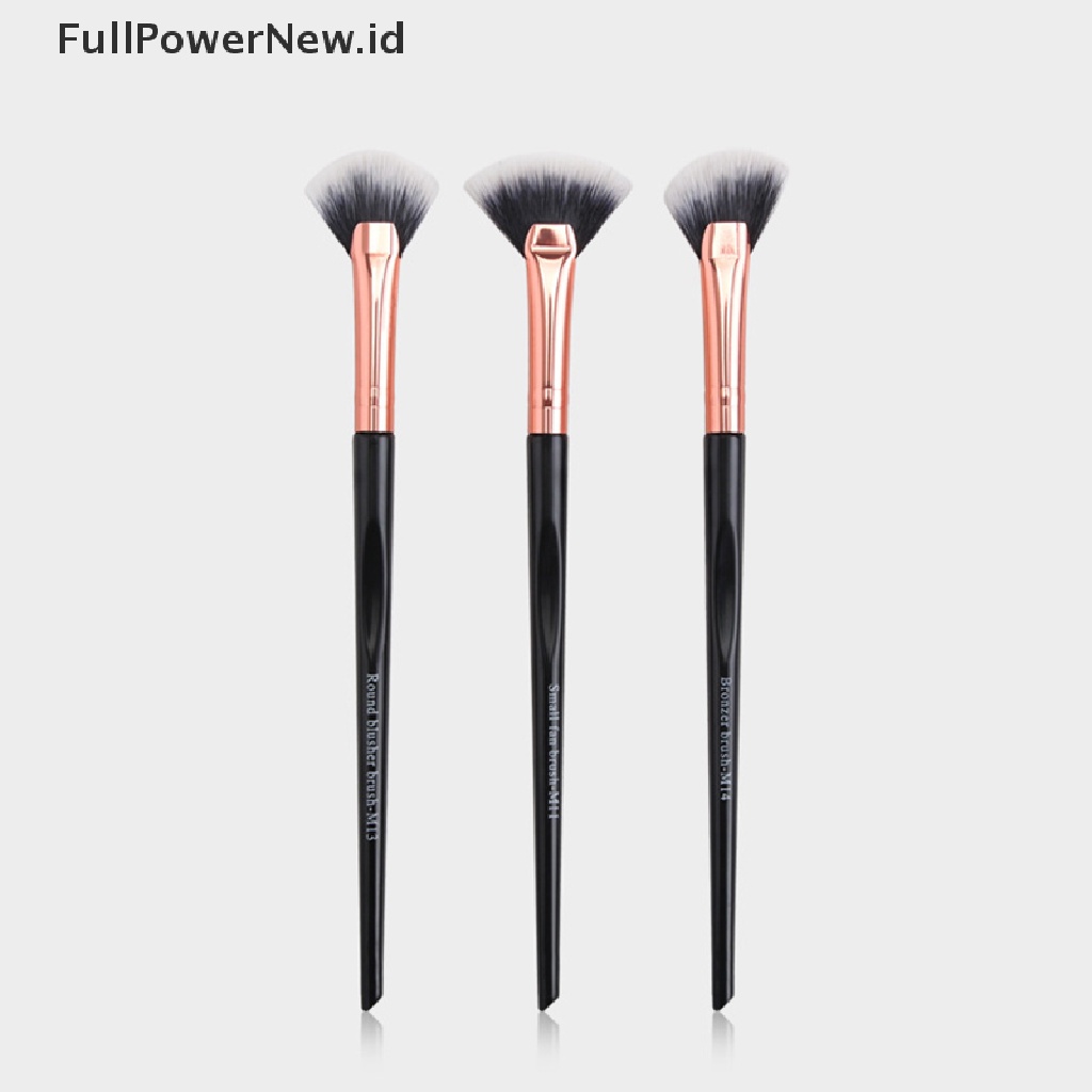 Power 3pcs Kuas Makeup Kipas Kecil Brush Eye Shadow Halus Portable Make up Tools ID