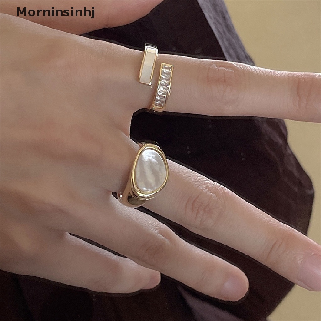 Mornin Retro Romantis Cocok Drop Glaze Warna Emas Terbuka Cincin Wanita Pesta Fashion Perhiasan id