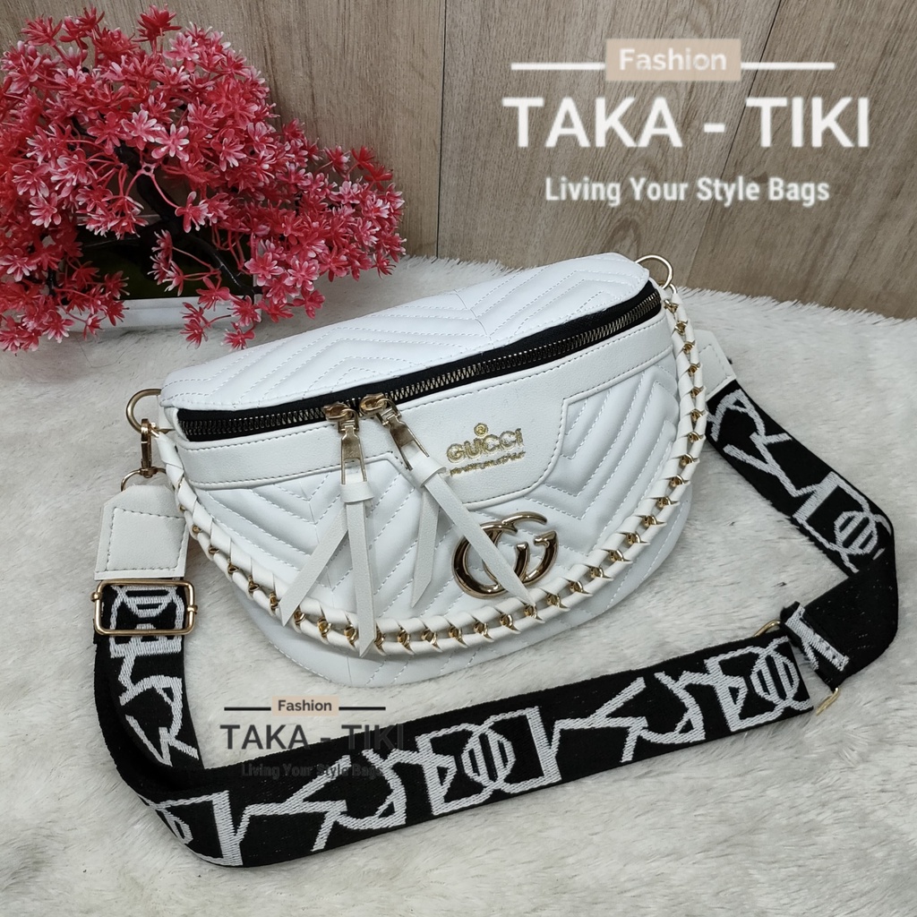 NEW ARRIVAL TAS SELEMPANG PINGGANG WAISTBAG WANITA KOREAN STYLE GC ANYAM  KEKINIAN SIMPEL MEWAH DAN ELEGANT TERBARU