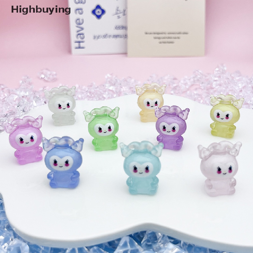 Hbid 10Pcs 3D Kartun Bercahaya Kulomi DIY Cream Lem Ponsel Case Jepit Rambut Perhiasan Resin Aksesoris Glory