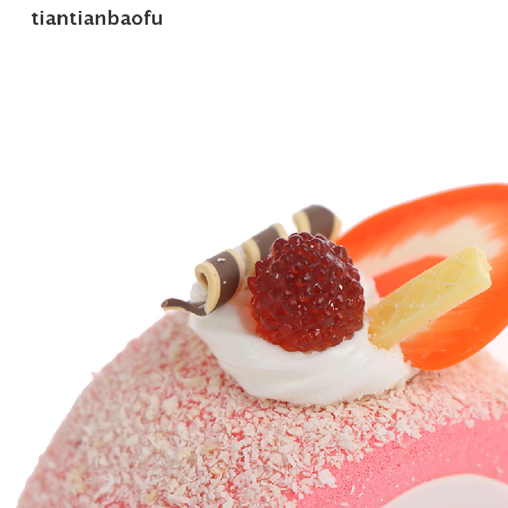 [tiantianbaofu] Krim Simulasi Swiss Roll Buah Buatan Kue Manusia Hidup Palsu Miniatur Butik Makanan