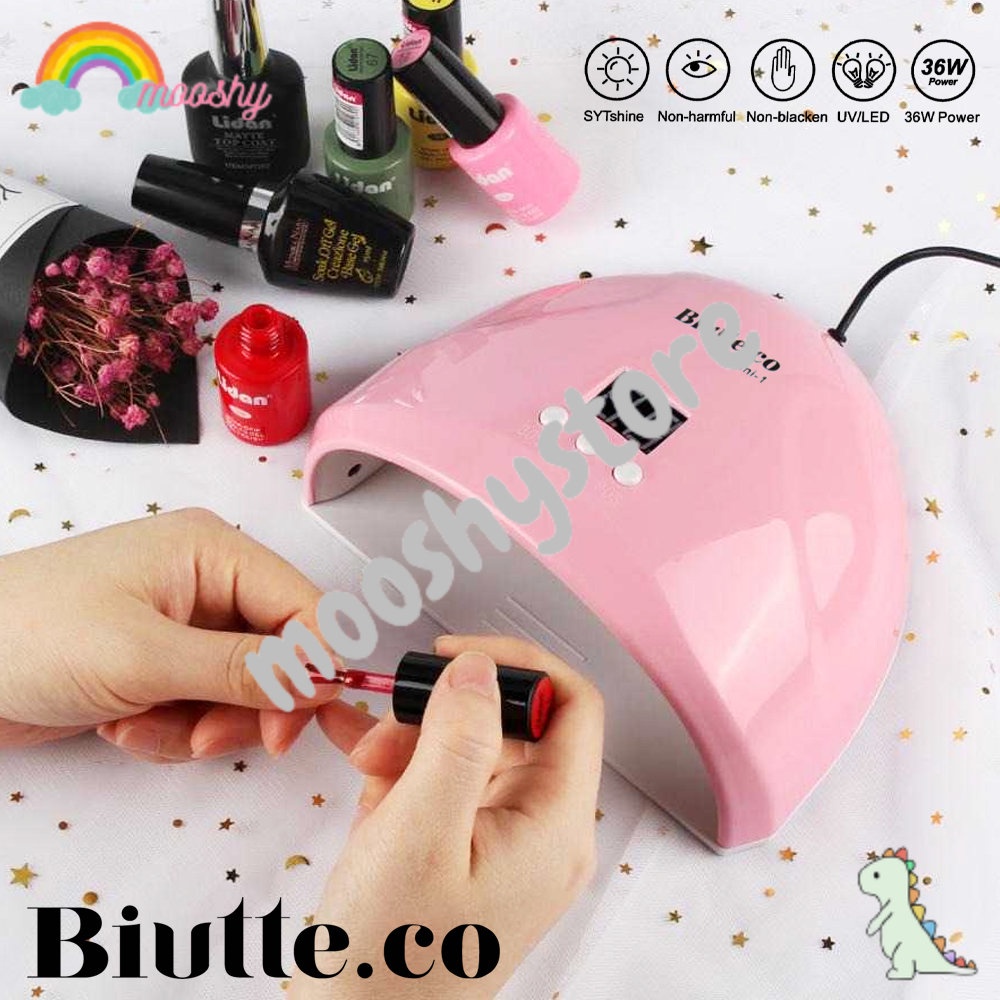 Mooshybeauty Pengering Kutek Kuku UV LED Nail Dryer 36W Pink - MS1Mini01