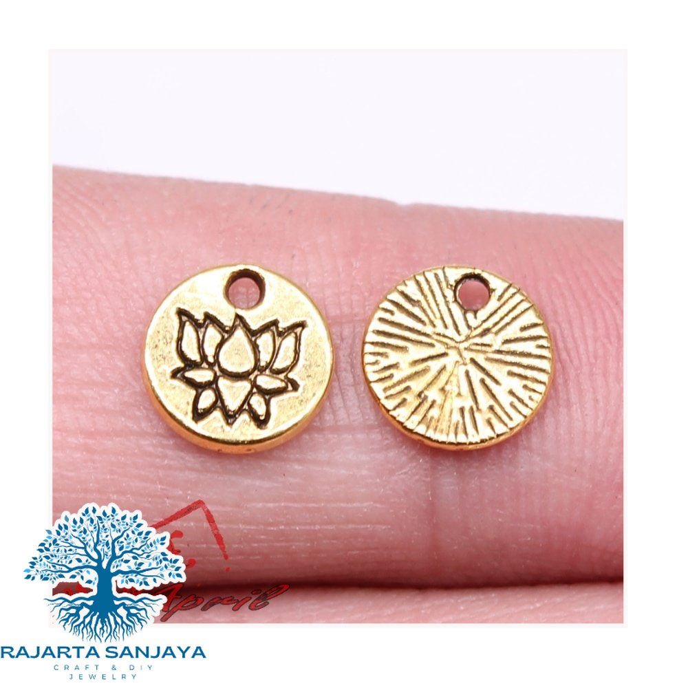 Charms 8X3 mm Lotus Gold