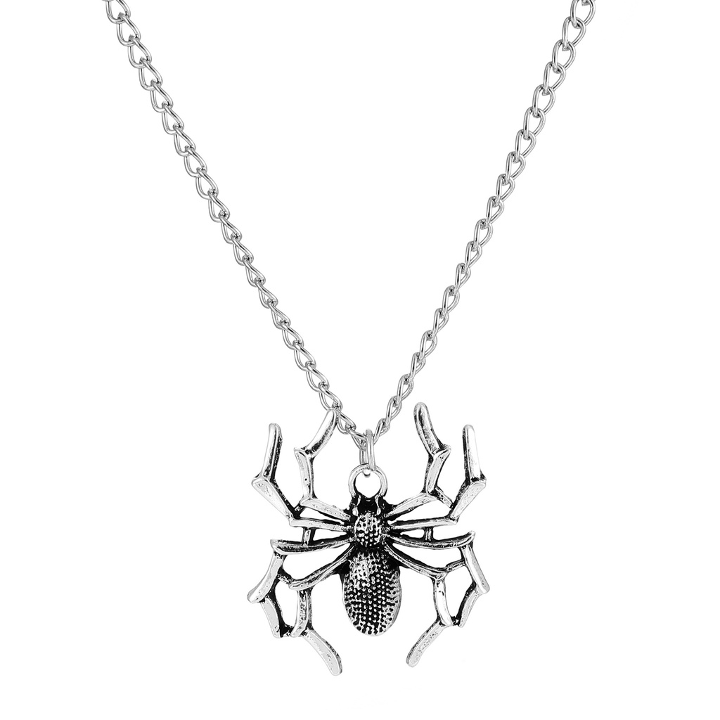 Trendi Sederhana Spider Pendant Kalung Untuk Wanita Pria Unisex Punk Tiga Dimensi Kepribadian Serangga Kalung Perhiasan