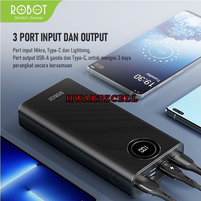 Powerbank ROBOT RT22 RT23 20000mAh - Dual Input Output Power Bank 20000 mAh WITH PD GARANSI RESMI