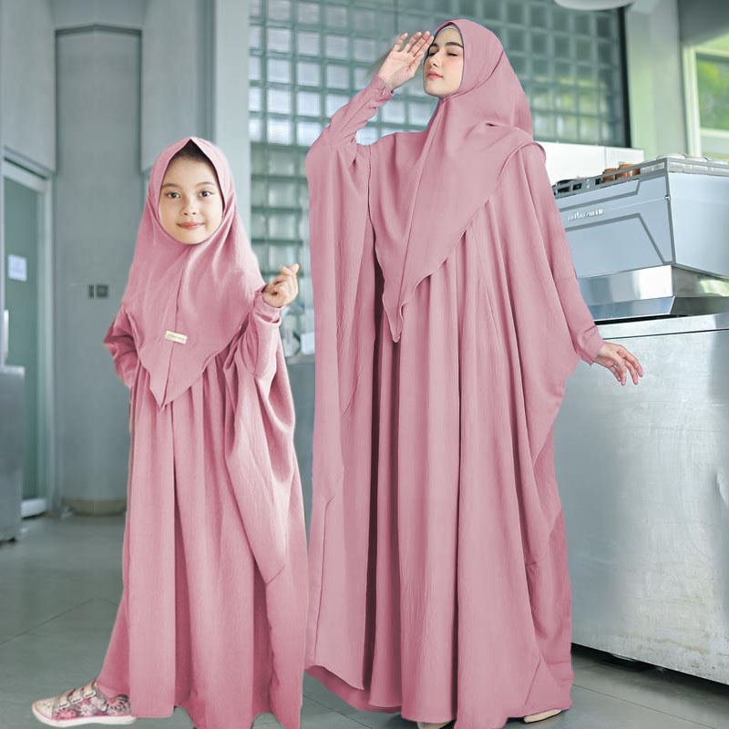 BERLABEL ARABIC Abaya Couple Ibu Anak Kaftan Zulaikha Set Khimar Abaya Design eksklusif by Humasyari