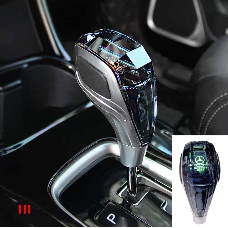 1set LED Kristal Gagang Mobil GearShift knob Tuas Tongkat Kepala gear manual knob Auto Untuk Mercedes Benz W207 W211 W205 W212 W204 W220 W124 W213 W218 W222 Aksesoris