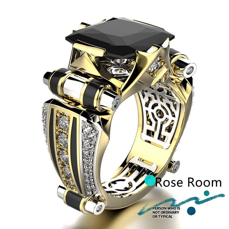 Goldkingdom Fashion Perhiasan Aksesoris Ready Stock Kreatif Pria Bantalan Cincin Pemisahan Warna