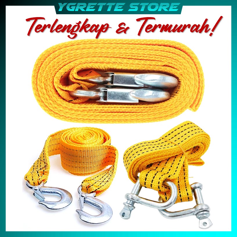 YGRETTE - JEELY Tali Derek Mobil Emergency Tow Rope - 3M - Yellow