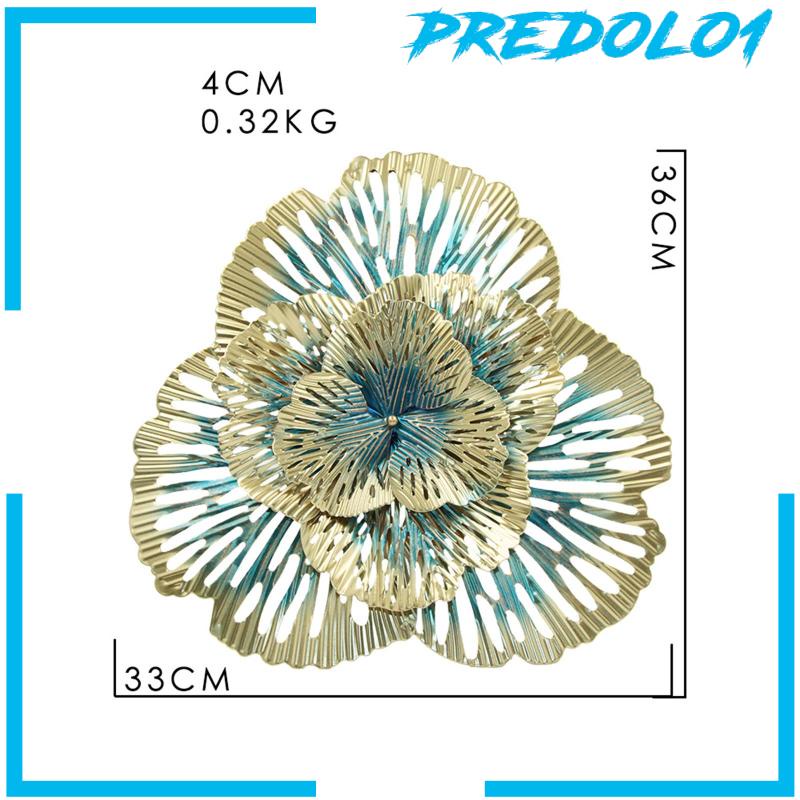 [Predolo1] Patung Dekorasi Dinding Bahan Metal Bunga Hollow Out Liontin Untuk Hotel Restoran