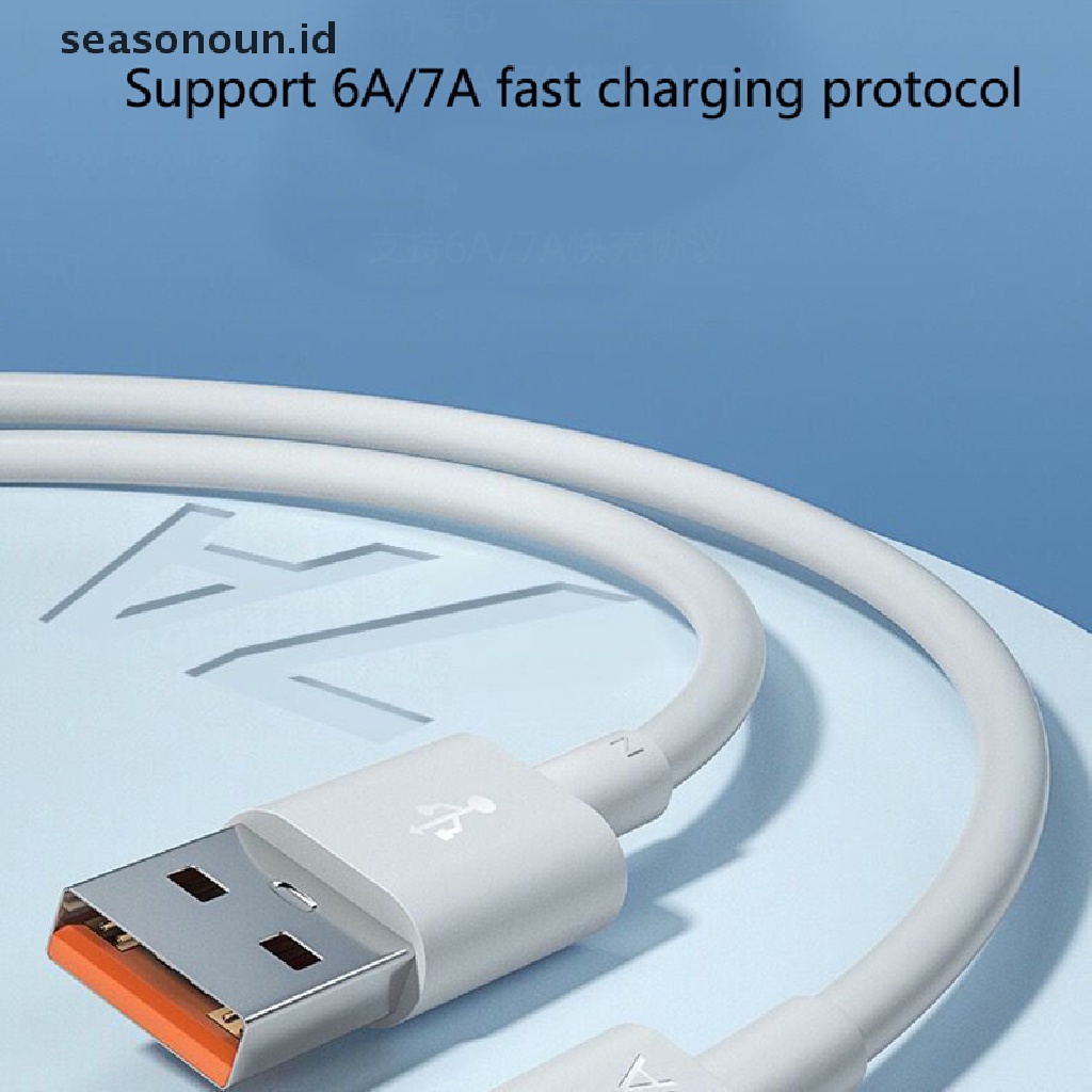 Seasonoun 7A 100W Tipe C Kabel USB Kabel Charge Super-Cepat Untuk Huawei mate40Pro nova9.