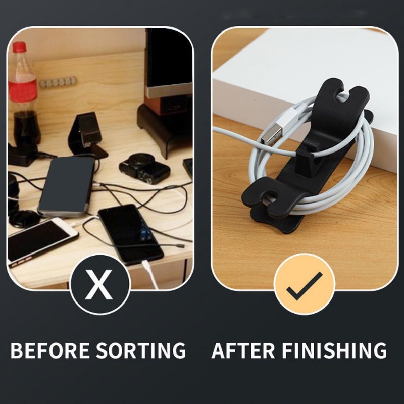 Headset Charging Lines Hook Barang Hemat Ruang Rak Gantung Invisible Self-adhesive Cable Holder Flexible Power Cord Winder Peralatan Plug Wire Fixing Clip