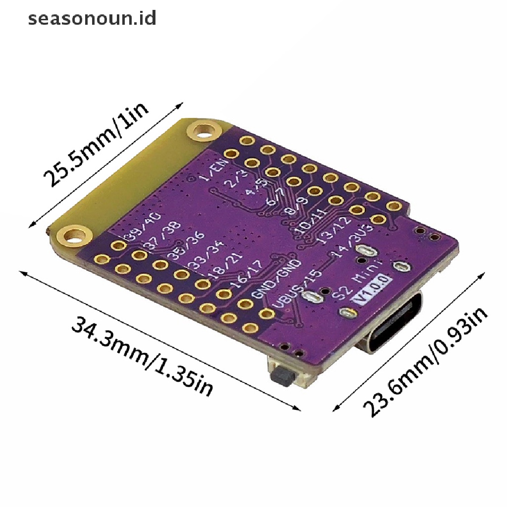 Seasonoun S2 Mini V1.0.0 ESP32-S2 4MB FLASH 2MB PSRAM WIFI Pengembangan IOT Board Based.