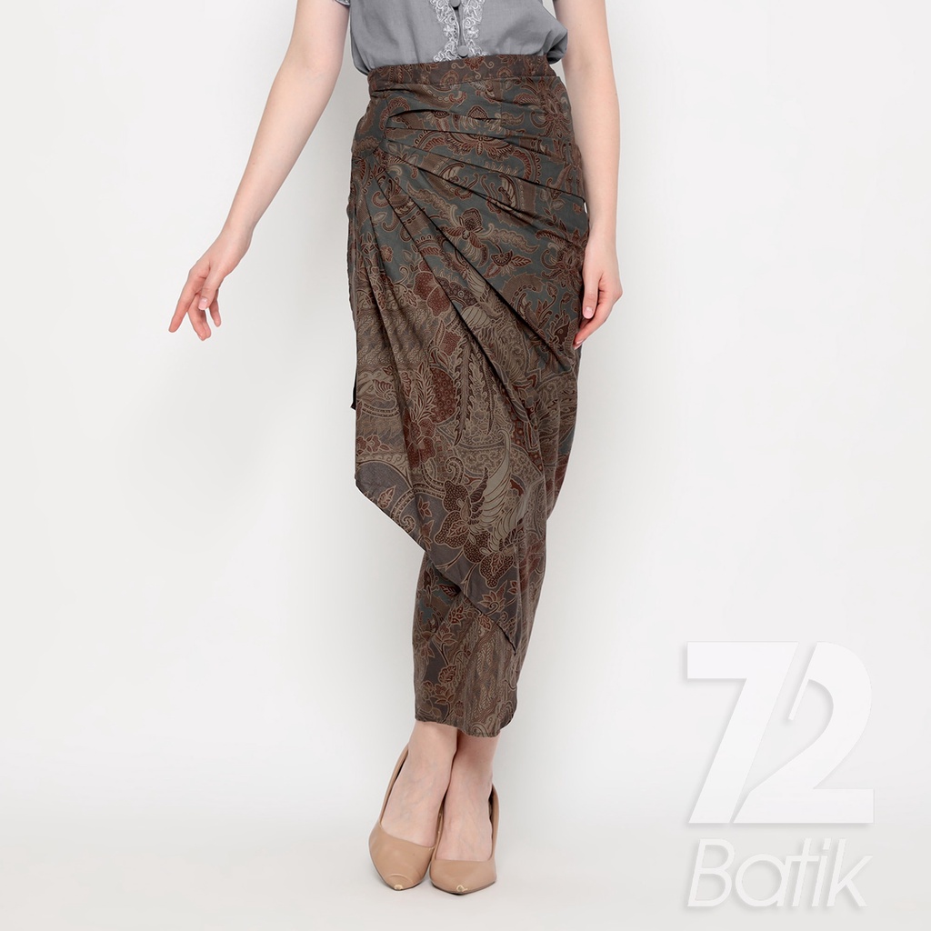 ROK BATIK SPAN Jena Skirt Lilit Kebaya Instan Modern Wanita Motif Burung Rona Warna Abu Grey Gray 723198 Cap 72 - Rok Batik Lilit Bawahan Skirt Kamen Kebaya Songket Batik Panjang Plisket Span Instan Jadi Bali Lembaran Premium Modern Untuk Wanita Kondangan