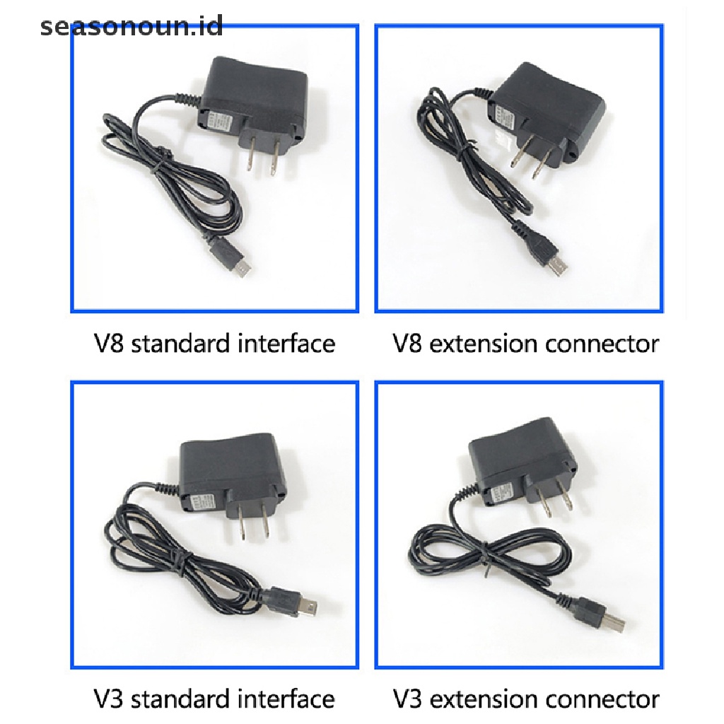 Seasonoun High Quality V3 V8 Charging Plug 500MA Power Charger Adapter Dengan Lampu Untuk Android Lansia Ponsel Charging Plug Dengan Kabel.