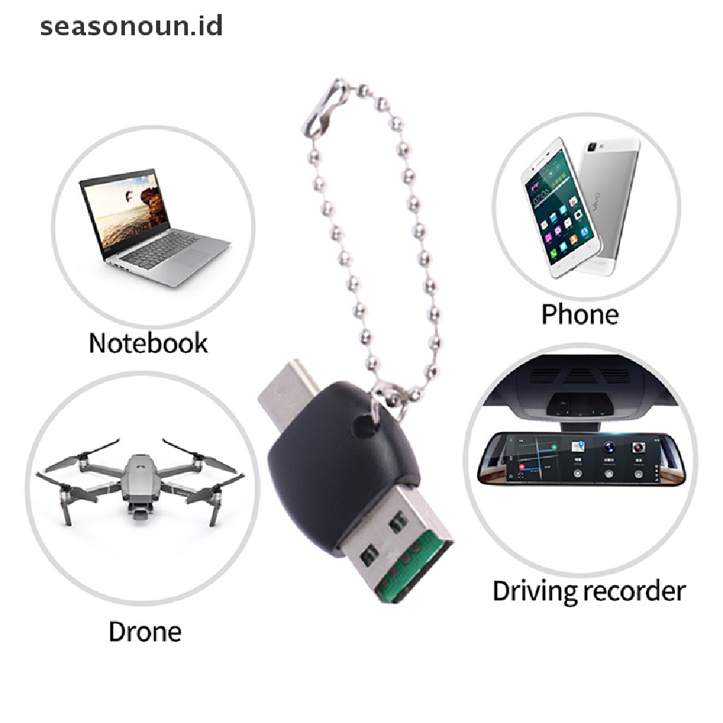 Seasonoun Type-c Card Reader OTG 2in1 TF Card Reader Tipe-c Adaptor Memory Flash Drive.