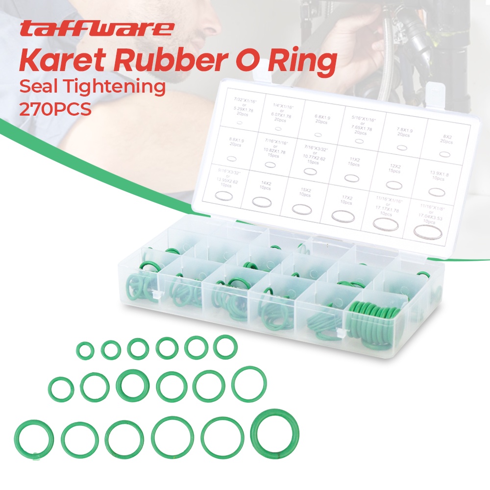 Taffware Karet Rubber O Ring Seal Tightening 270PCS - GQ270 - Green