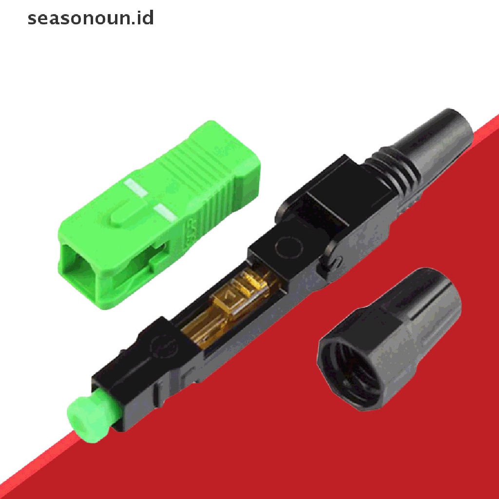 Seasonoun 10pcs Single-Mode Fiber Optik SC APC Quick Fast Kabel Konektor Rakitan Medan.