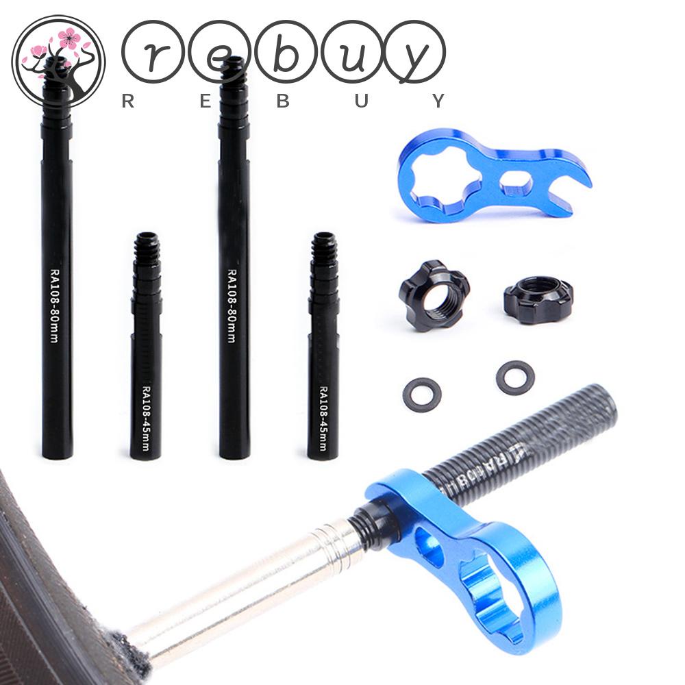 REBUY 45mm Inner Tubes Valve Extension RA108 Bicycle Parts Valve Extender Extension rod 80mm Removable With Wrench Presta Aluminium Alloy Bike Accessories