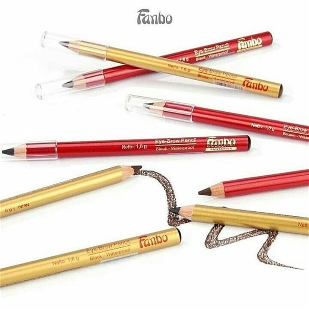 Fanbo Pensil Alis / Eyebrow Pencil Black Brown Coklat Hitam Fantastic Gold