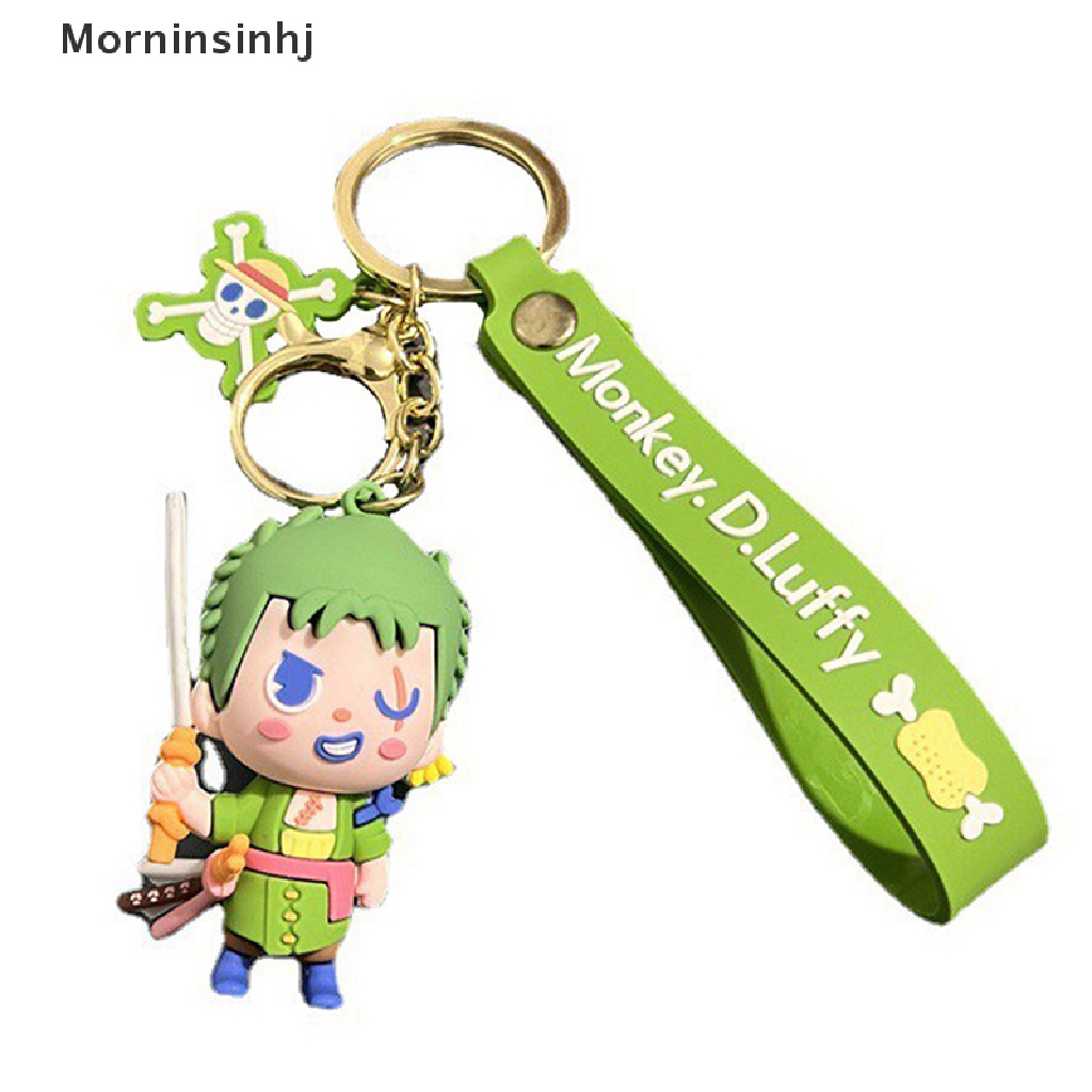 Mornin Anime Baru One Piece 3D Gantungan Kunci Gambar Kartun PVC Key Ring Lanyard Pendant id