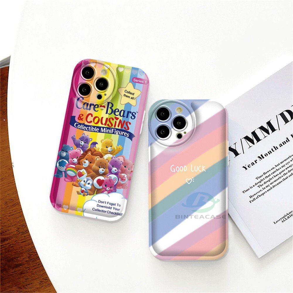 Realme 10 C15 C12 C25S C11 C20 Realme5 5i 6i C3 8i C21Y C25Y Rainbows and Care Bears Silikon Airbag Case Binteacase