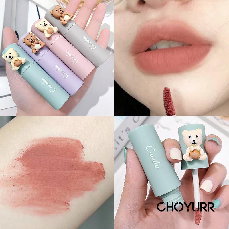 【COD】Lipstik Matte Long Lasting Nude Lip Matte Lip Cream Lip dan Check Mud Lip Gloss Beludru Lucu-CH