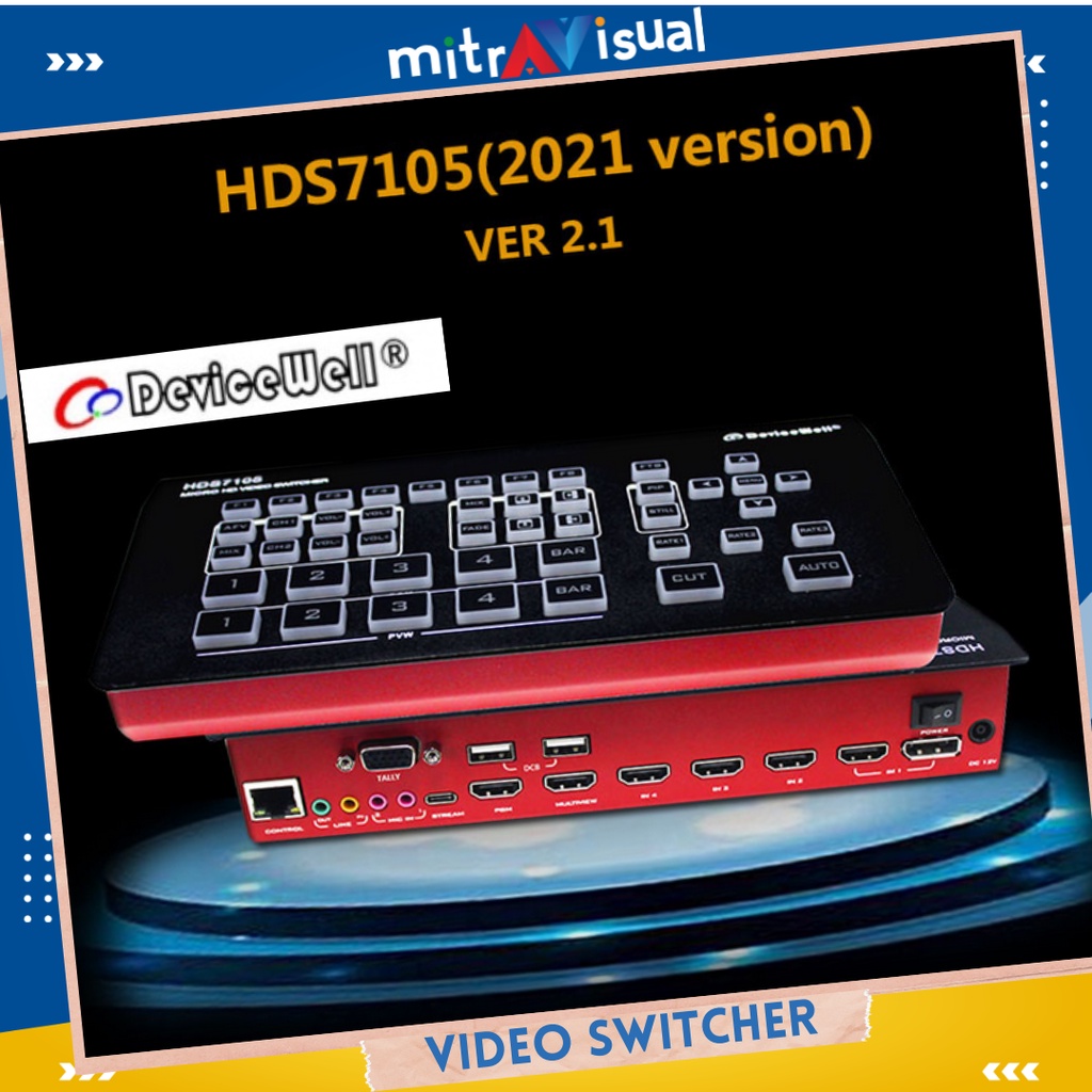 All In One Switcher DeviceWell HDS7105 HardCase Vmix OBS Streaming